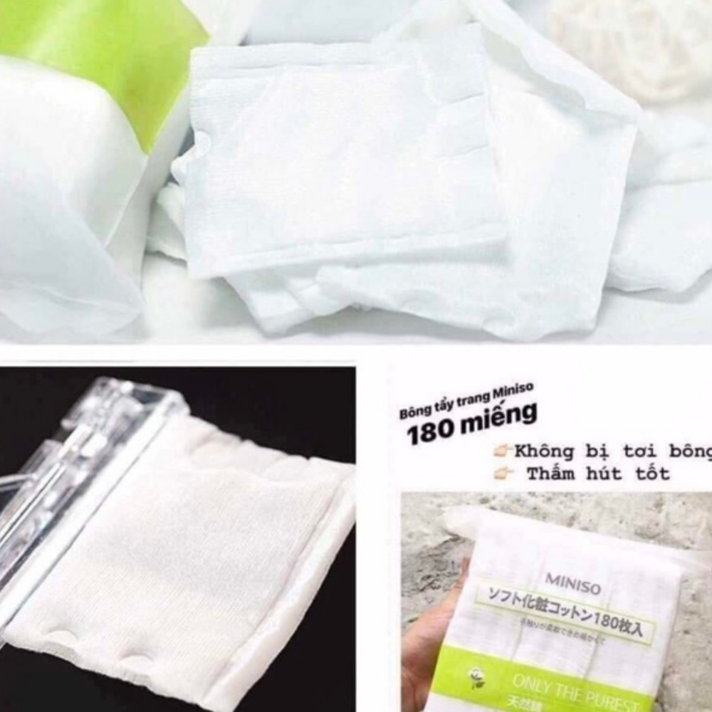 Bông Tẩy Trang Miniso Nhật Bản Cotton Pads Đa Năng Chất Bông Tự Nhiên Mềm Mại