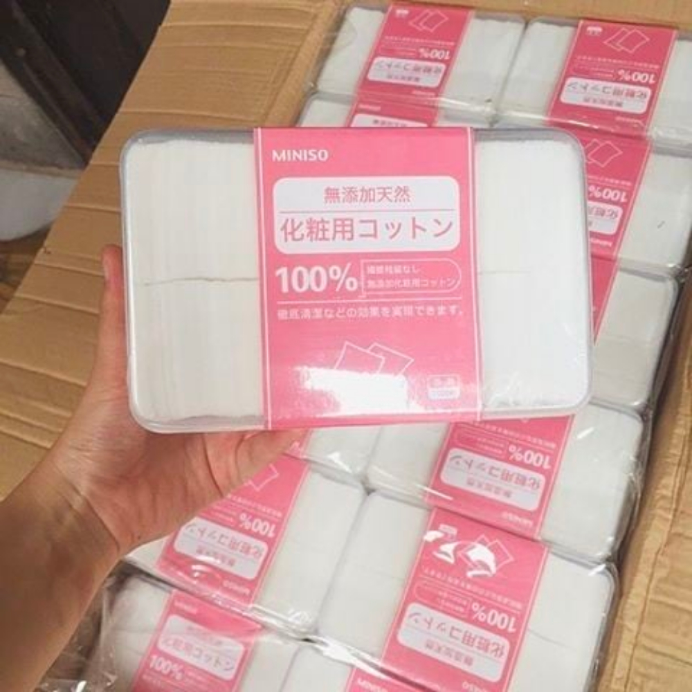 Bông Tẩy Trang Miniso Nhật Bản Cotton Pads Đa Năng Chất Bông Tự Nhiên Mềm Mại