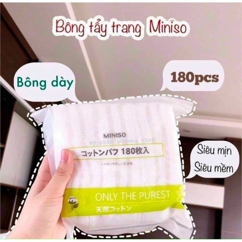Bông Tẩy Trang Miniso Nhật Bản Cotton Pads Đa Năng Chất Bông Tự Nhiên Mềm Mại