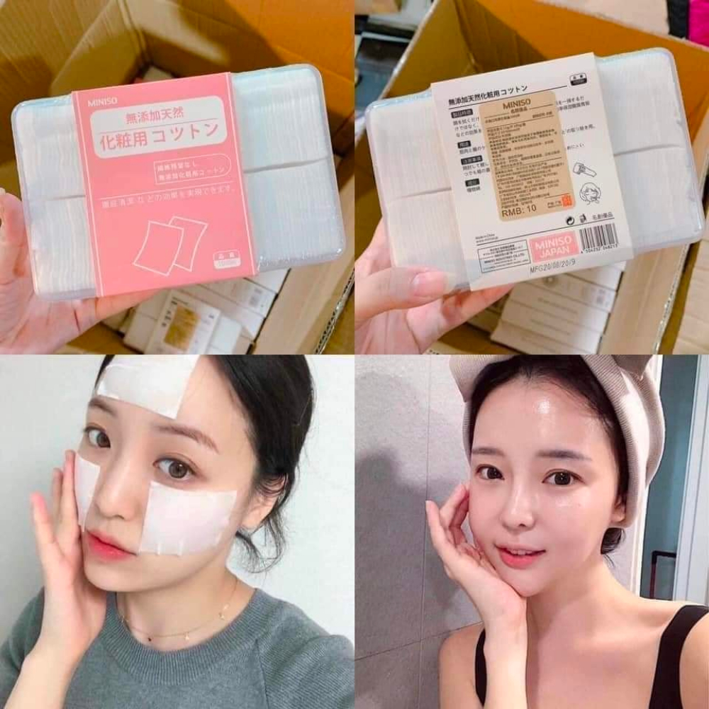 Bông Tẩy Trang Miniso Nhật Bản Cotton Pads Đa Năng Chất Bông Tự Nhiên Mềm Mại