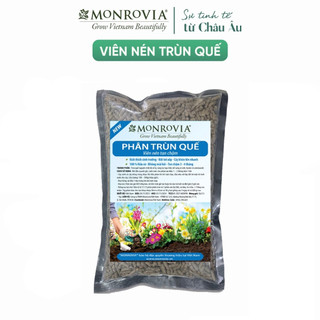 Phân trùn quế nguyên chất MONROVIA, viên nén tan chậm hữu cơ bón cho hoa hồng, lan, cây cảnh, rau củ quả