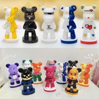 Tượng tô màu, GẤU BEARBRICK 2D, 2 KIỂU, size M, thạch cao trắng (Không kèm màu), luyện vẽ, decor