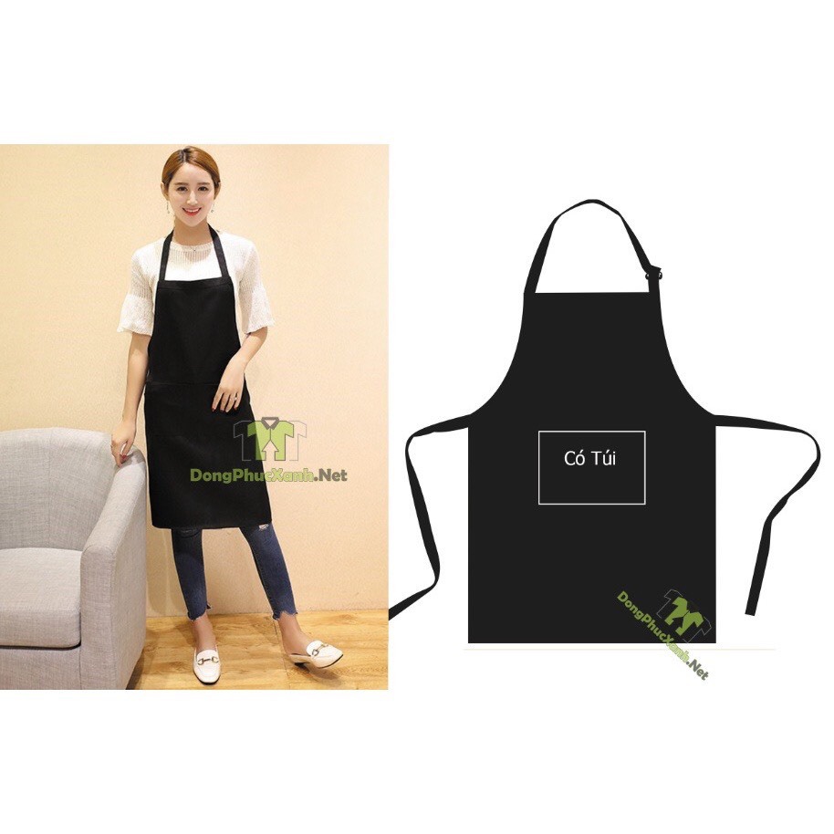 Tạp dề nấu ăn cao cấp chất liệu vải đẹp có túi to điều chỉnh kích thước nam nữ