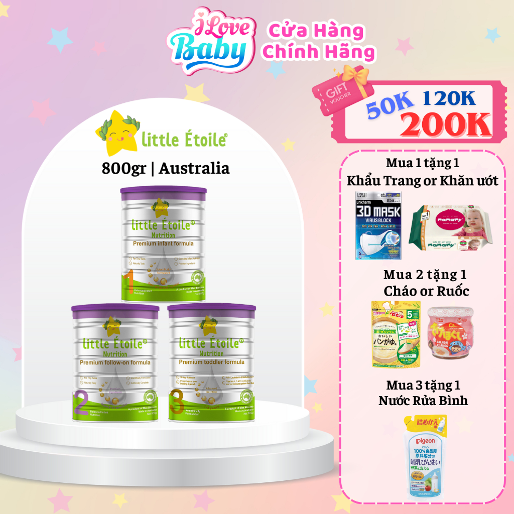 (Có Quà Tặng) Sữa Little Étoile Nutrition Số 1, Số 2 - 800Gram (Date 2024)