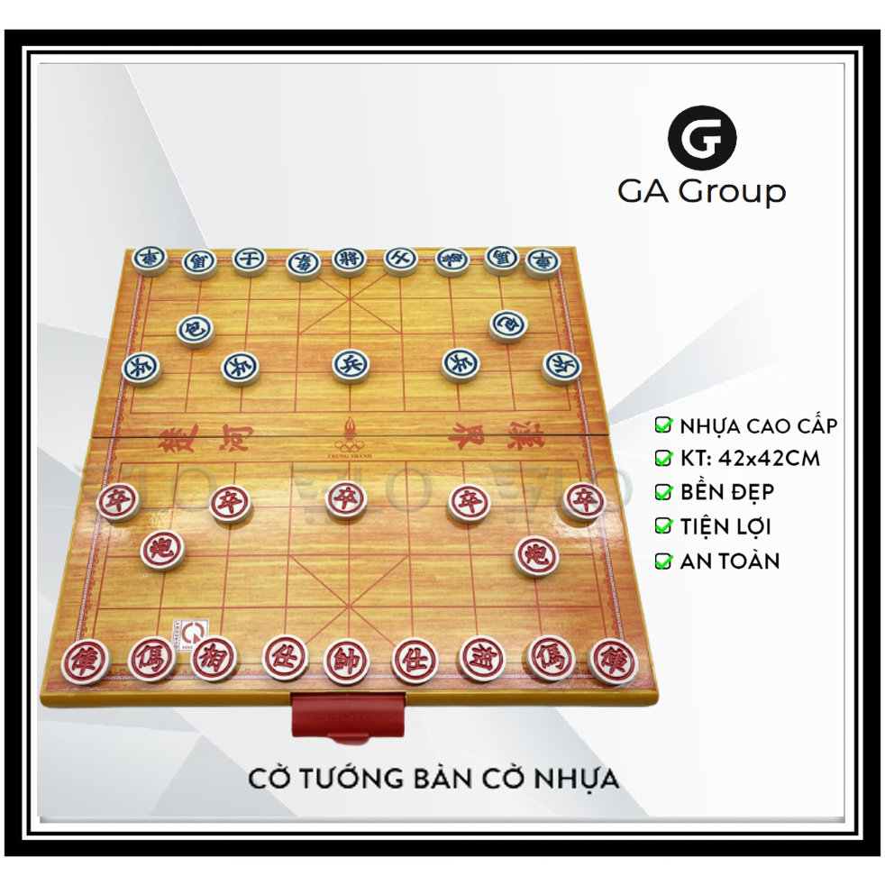 Bộ Bàn Cờ Tướng Bằng Nhựa Cứng Có Thẻ Gấp Gọn