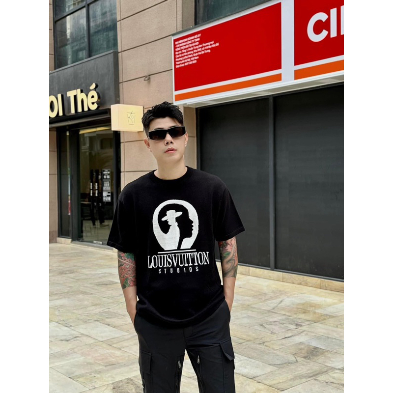Áo len cộc tay - Louis Vuitton - LV Studios knit dệt kim black SS23
