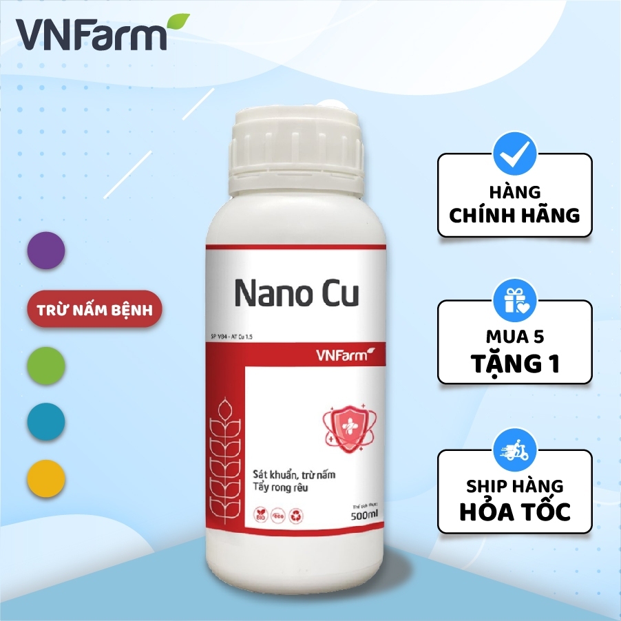 Chế phẩm sinh học VB4 - Nano Cu VNFARM - Sát khuẩn, trừ nấm, tẩy rong rêu (500ml)