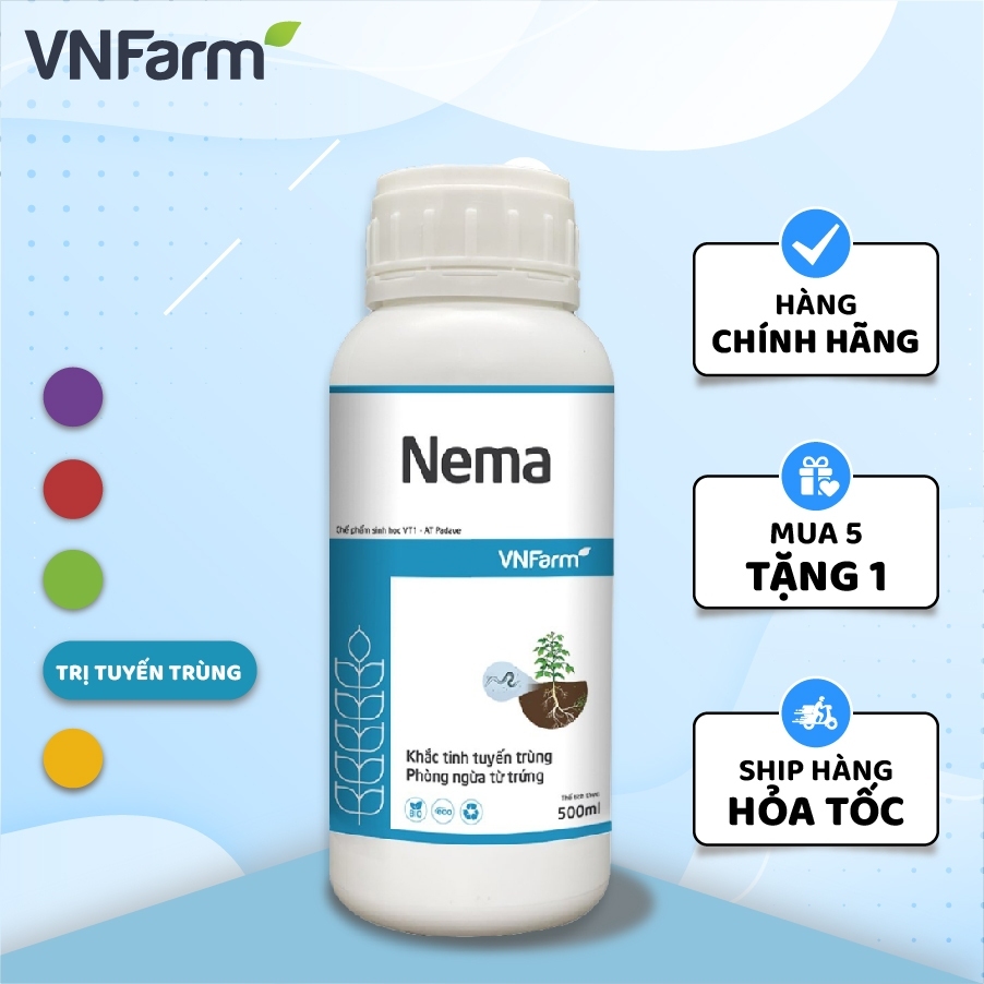 Chế phẩm sinh học VT1 - Nema VNFARM - Diệt tuyến trùng, phòng ngừa từ trứng (1 lít)