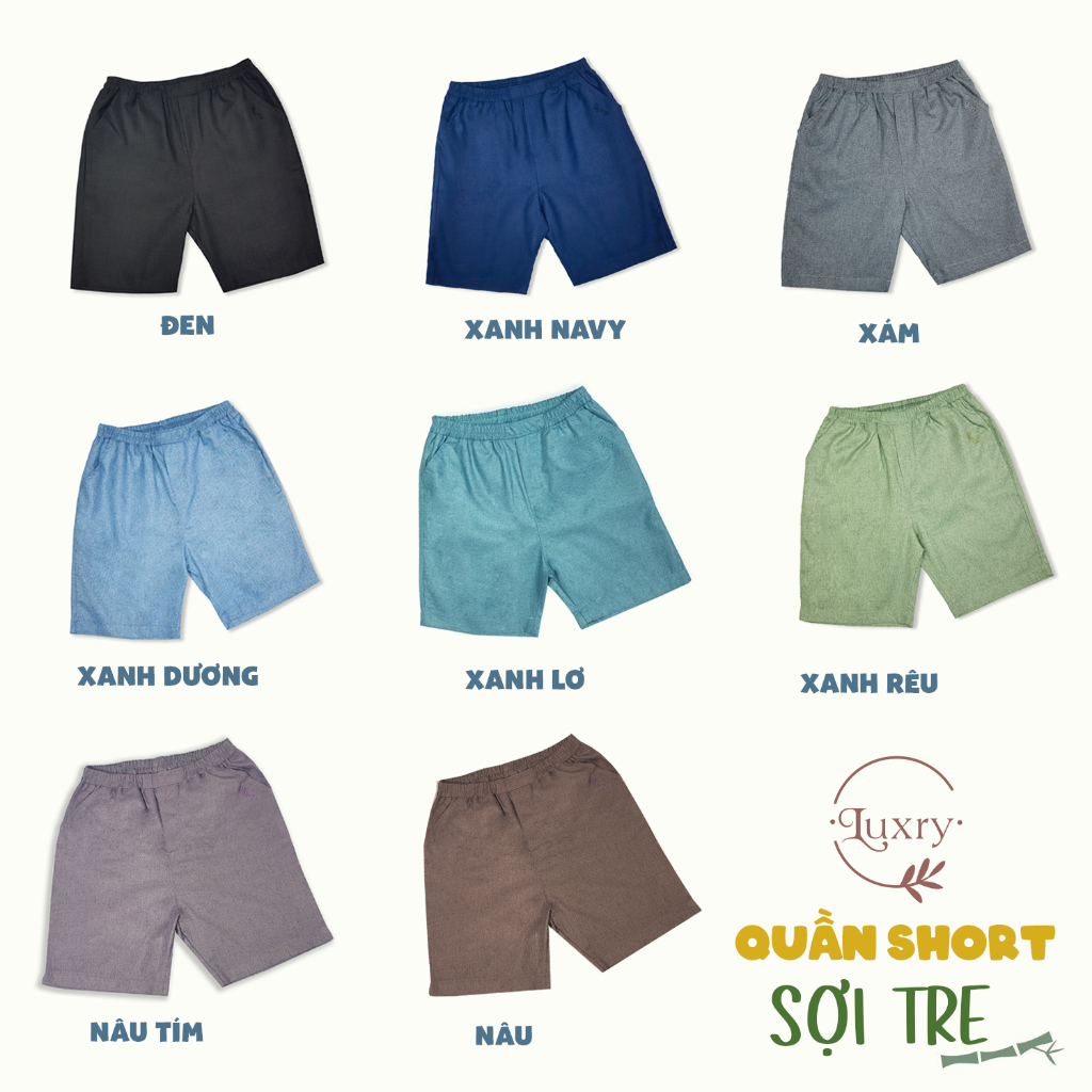 Quần short đùi thương hiệu Luxry từ vải sợi tre dệt thoi cho bé từ 18 tháng đến 11 tuổi