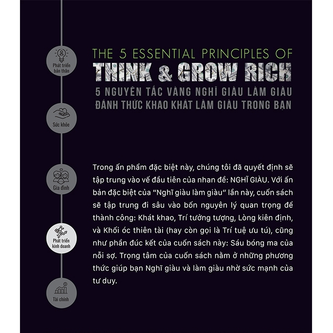 Sách 5 Nguyên Tắc Vàng Nghĩ Giàu Làm Giàu - Đánh Thức Khao Khát Làm Giàu Trong Bạn Phát triển bản thân Newbooks