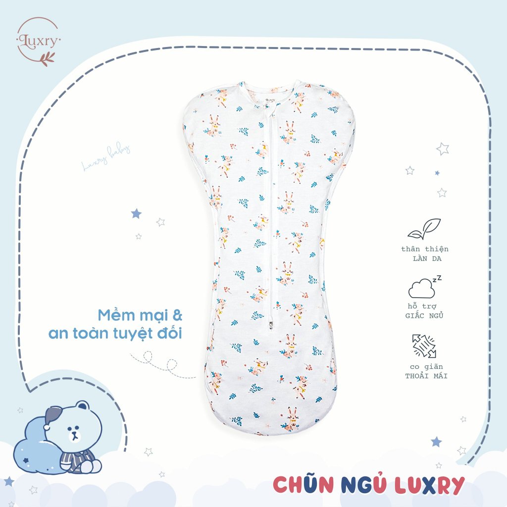 Nhộng chũn cho bé co giãn 2 chiều có size từ 0 đến 12 tháng