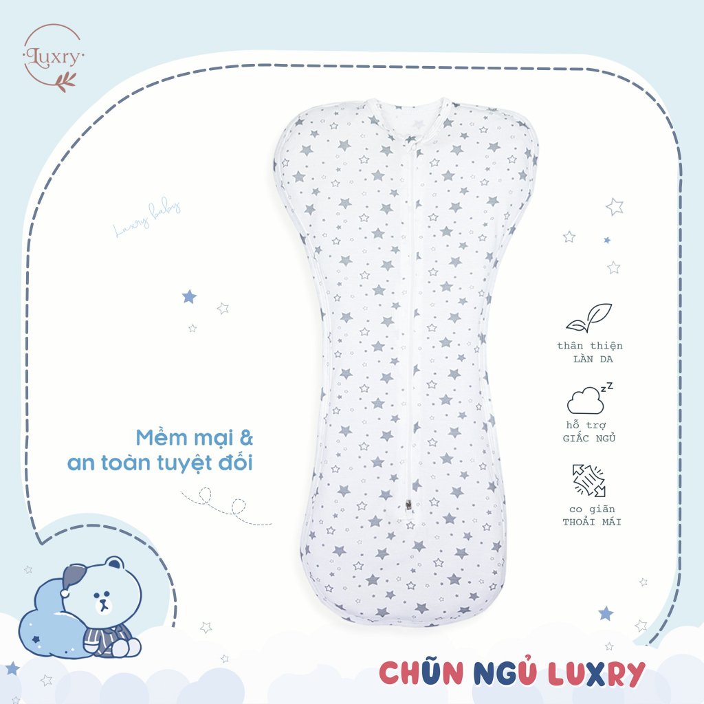 Nhộng chũn cho bé co giãn 2 chiều có size từ 0 đến 12 tháng