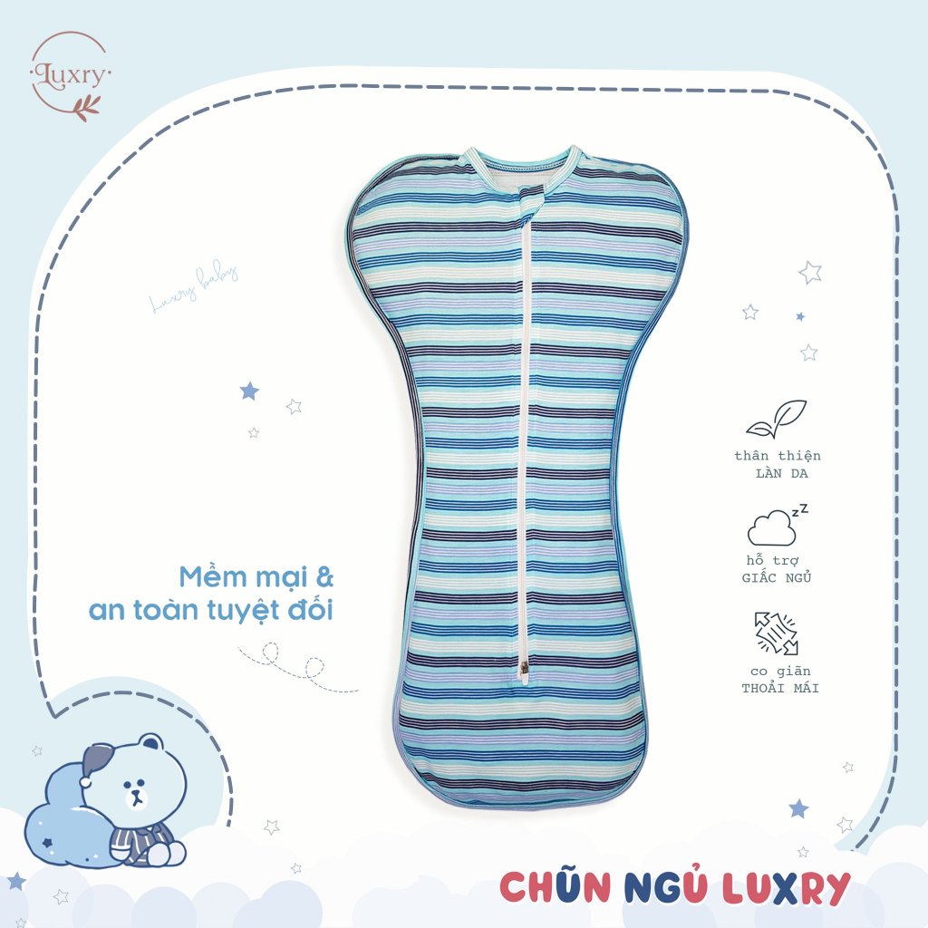 Nhộng chũn cho bé co giãn 2 chiều có size từ 0 đến 12 tháng