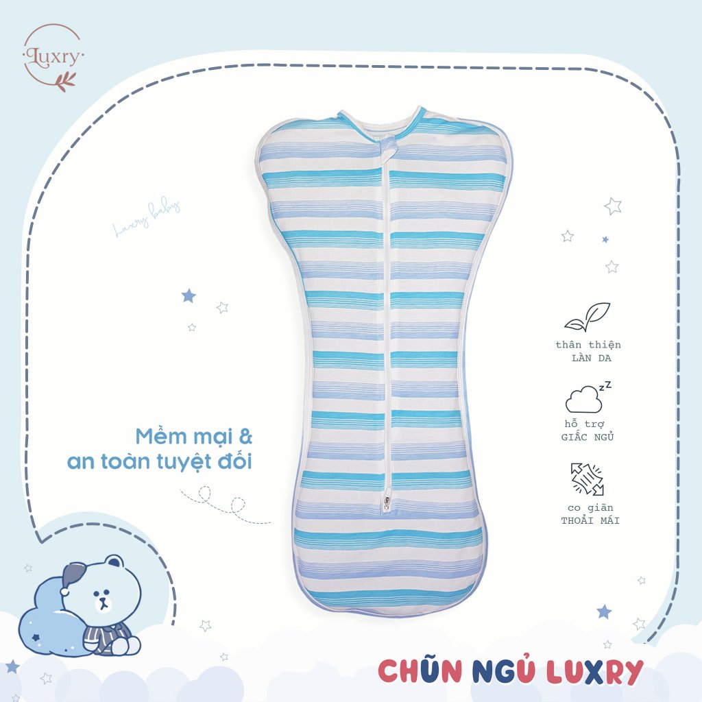 Nhộng chũn cho bé co giãn 2 chiều có size từ 0 đến 12 tháng