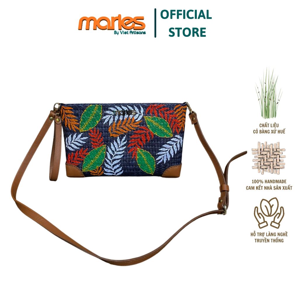 Ví đeo chéo cói bàng Clara, hai loại quai tiện lợi, phù hợp với mọi dịp