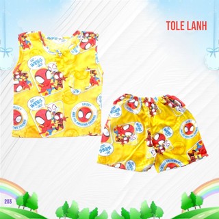 Đủ size bộ đồ tole, lanh bé trai quần ngắn tay sát nách mặc nhà siêu mát và thấm hút mồ hôi rất tốt