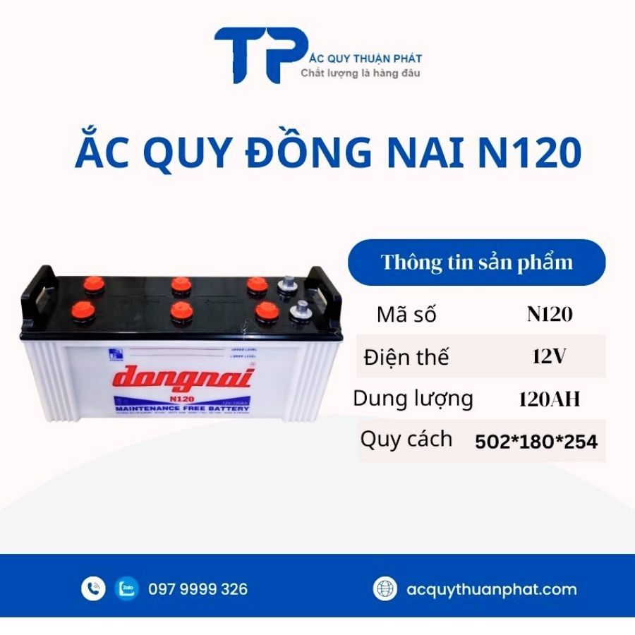 Bình ắc quy đồng nai N120 12V-120ah
