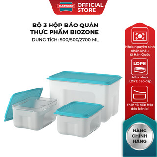  Bộ 3 Hộp Bảo Quản Thực Phẩm BIOZONE SUNHOUSE KB-ST3P01 2700 ml 500 ml