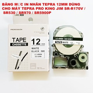 SET 2 BĂNG MỰC- BĂNG NHÃN IN TEPRA PRO 12MM-DÙNG CHO SR-R170V / SR530 / SR970 / SR5900P