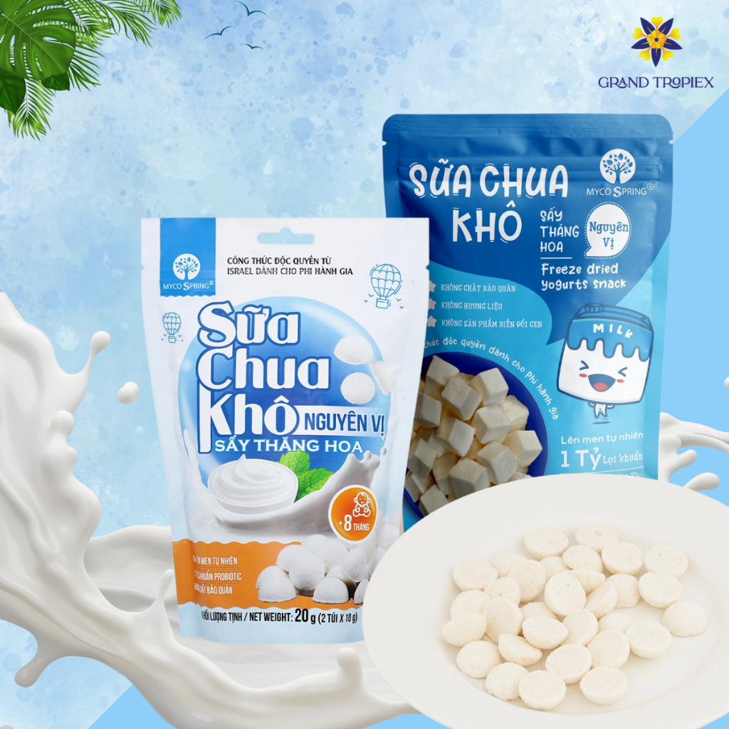 Sữa Chua Khô MycoSpring hoa quả sấy thăng hoa - Hỗ trợ tiêu hóa - Tăng sức đề kháng (20g, 40g)