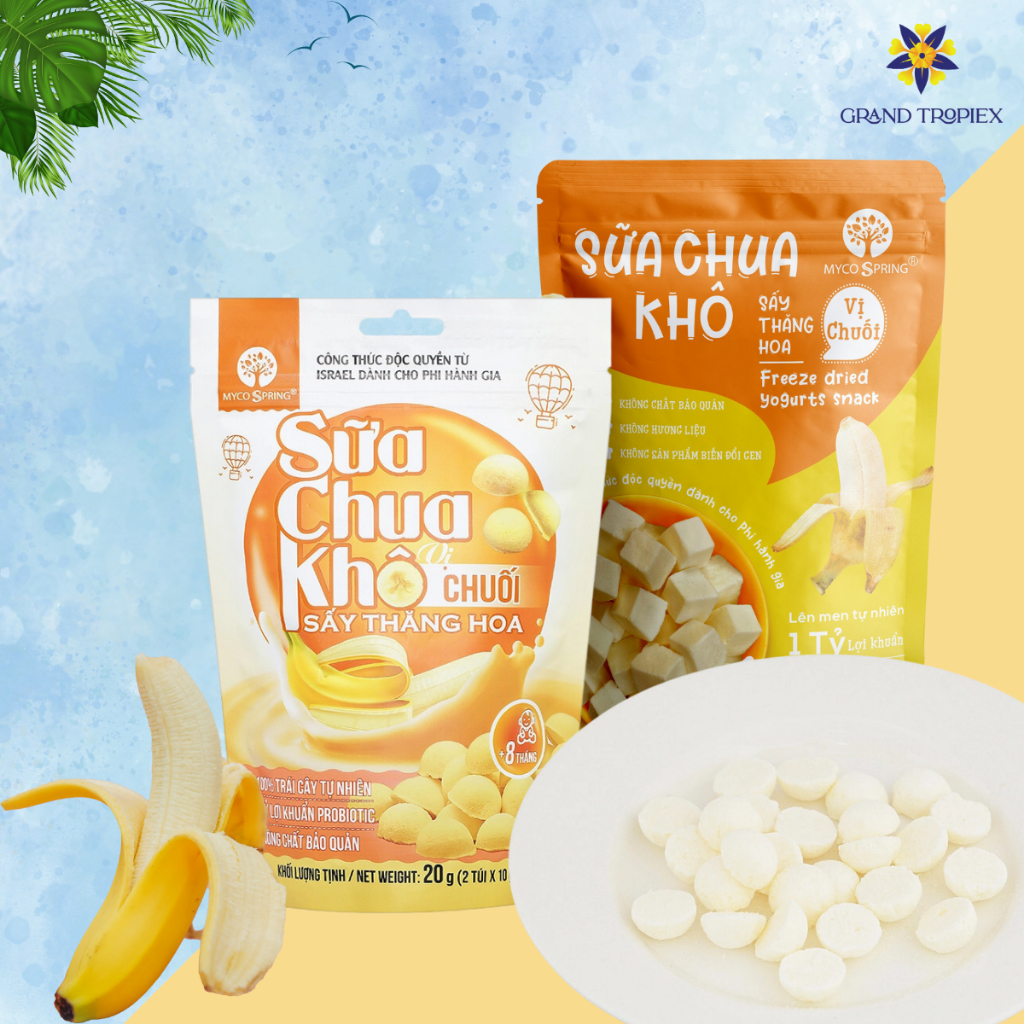 Sữa Chua Khô MycoSpring hoa quả sấy thăng hoa - Hỗ trợ tiêu hóa - Tăng sức đề kháng (20g, 40g)