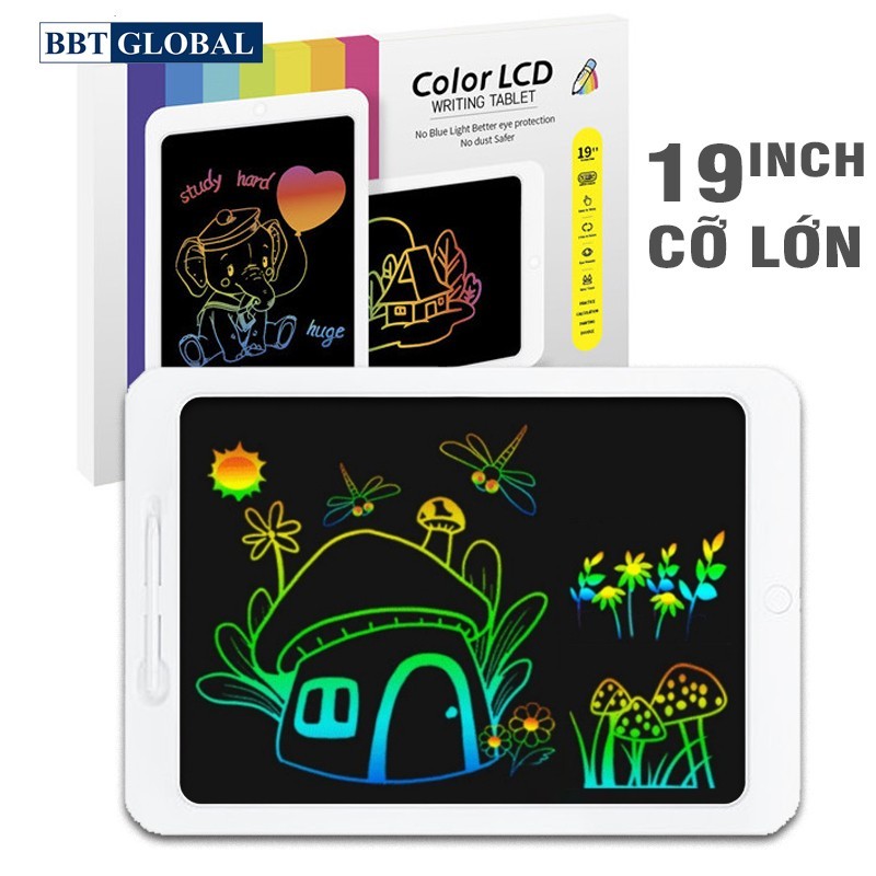 Bảng vẽ tự xóa điện tử đa sắc màu cỡ lớn 19 inch T19 - kèm bút viết