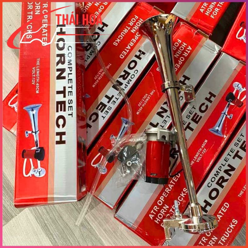 Còi sinh hơi 45cm, còi tự tạo hơi 12v 24v cho ô tô xe máy xe tải