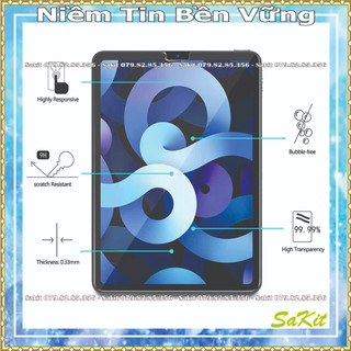 Kính cường lực full màn hình máy tính bảng Ipad Air - Air 2 ( 9.7 inch), Air 2020- Air 4, Air 2022- Air 5 ( 10,9 inch).