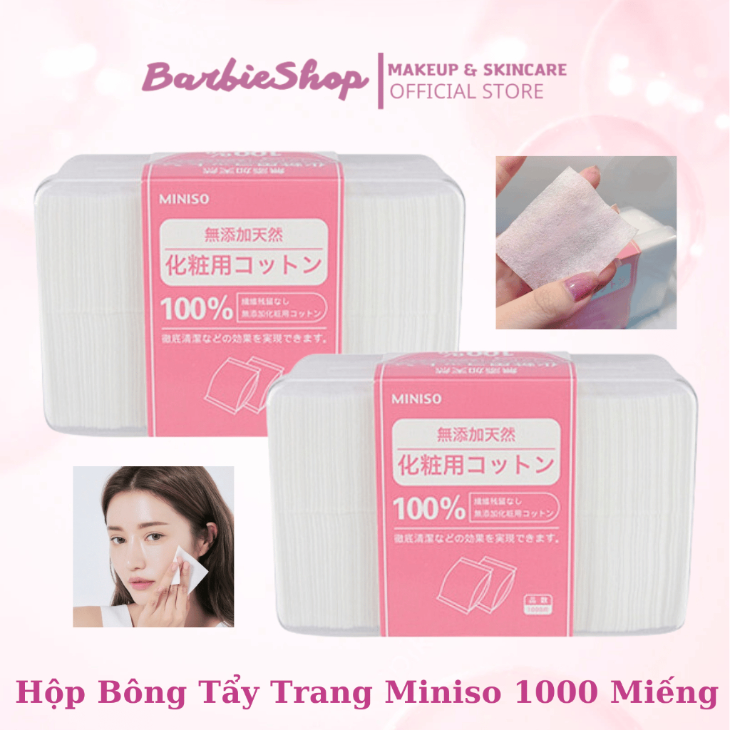 Hộp Bông Tẩy Trang Miniso 1000 Miếng Nhật Bản