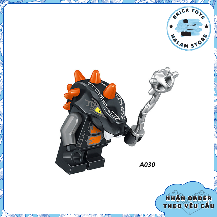 Đồ chơi lắp ghép xếp hình Ninjago minifigures bộ tộc rắn xà tinh A025-A032 - Lắp ráp nhân vật phản diện ninja