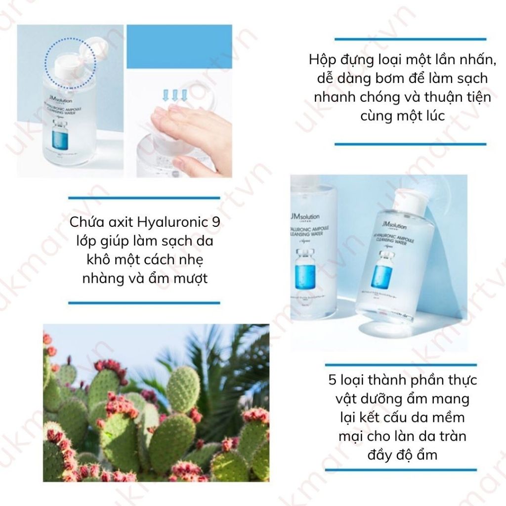 Nước Tẩy Trang JM Solution H9 Hyaluronic Cleansing Water 500ml