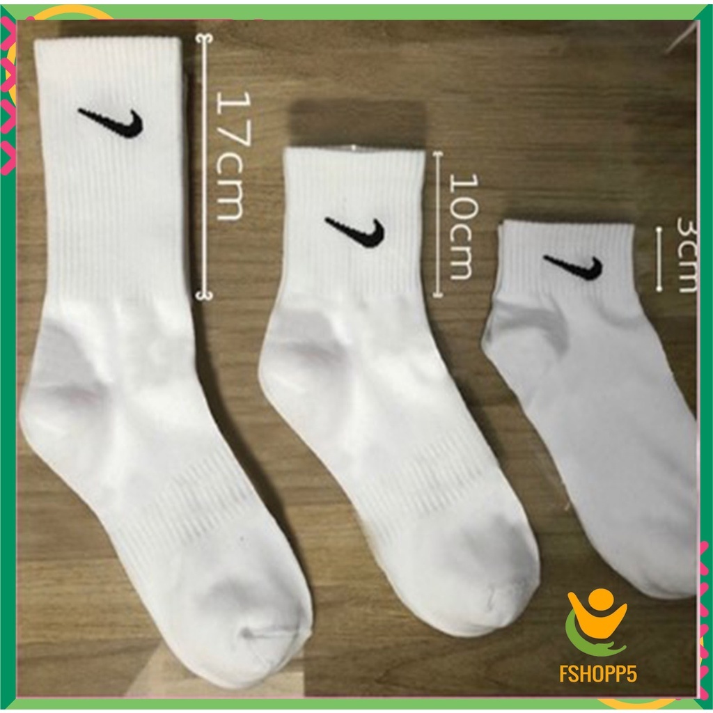 Sét 5 Đôi Tất Ni.ke Cho Nam Nữ🍀Tất Ni.ke Cổ Cao Vớ Nam Nữ Unisex - Chất Dày Dặn Sợi Cotton cao cấp