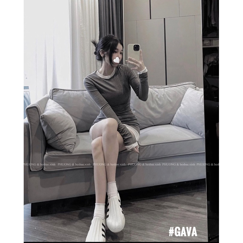 Set váy cottong 2 chi tiết tách