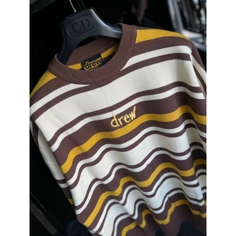 Áo Sweater len - Drew House - Limited Stripe Embroidered Knit new2023