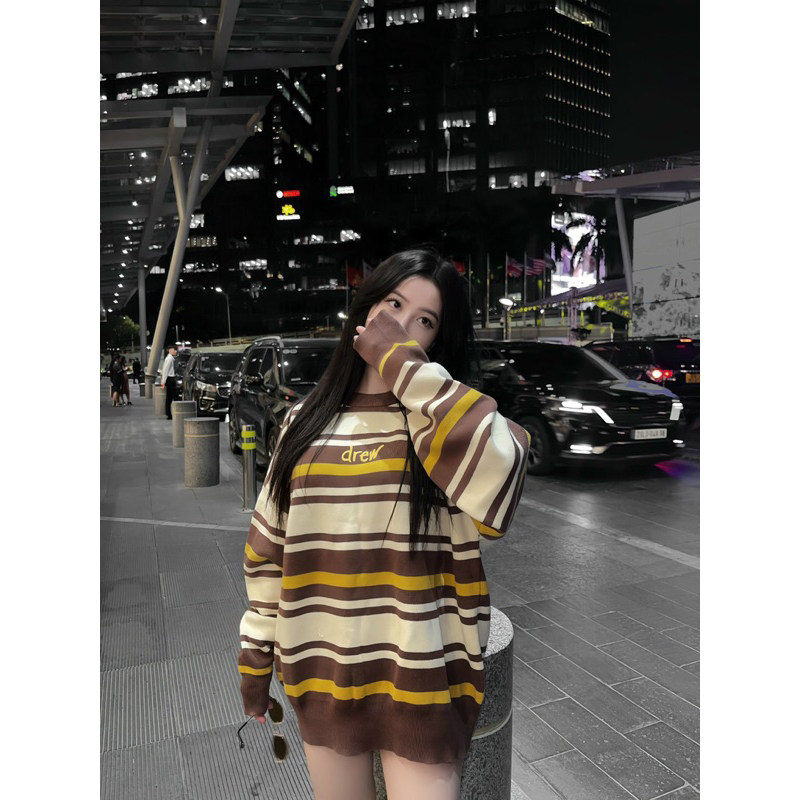 Áo Sweater len - Drew House - Limited Stripe Embroidered Knit new2023