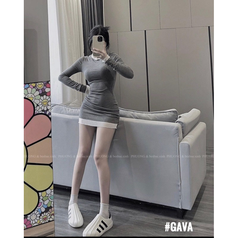 Set váy cottong 2 chi tiết tách