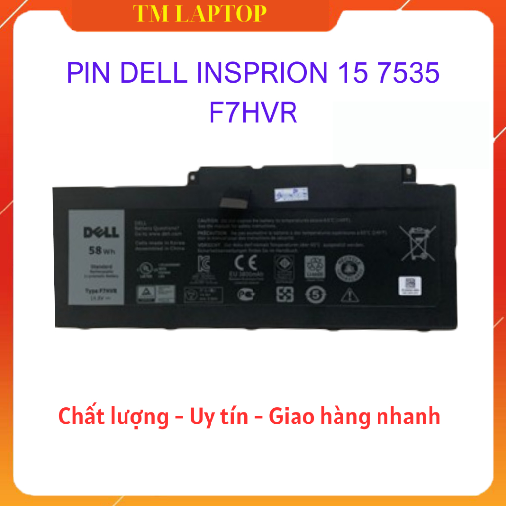 PIN DELL INSPIRON 15 - 7535 7537 7737 F7HVR 062VNH G4YJM T2T3J 4 Cell Lỗi 1 đổi 1 New 100%