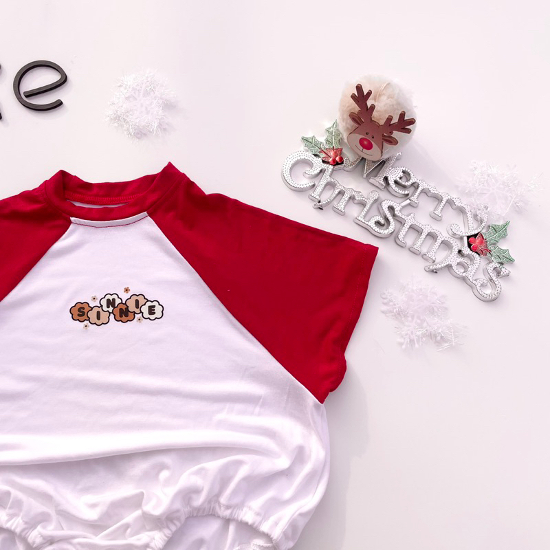 Bodysuit Giáng Sinh cho bé Sinnie, bodysuit dáng thụng, Body Noel
