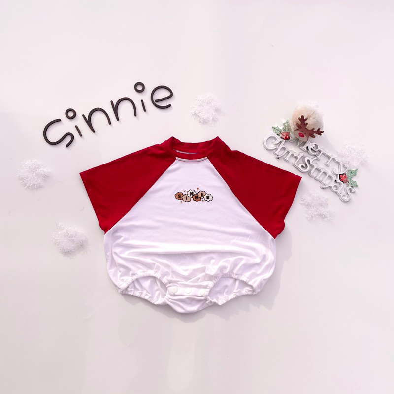 Bodysuit Giáng Sinh cho bé Sinnie, bodysuit dáng thụng, Body Noel