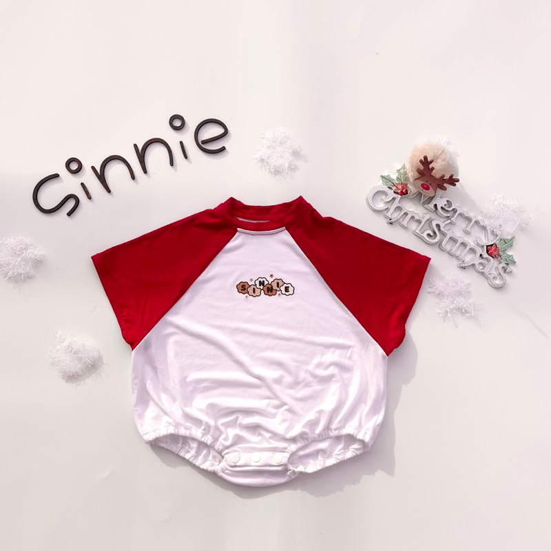Bodysuit Giáng Sinh cho bé Sinnie, bodysuit dáng thụng, Body Noel