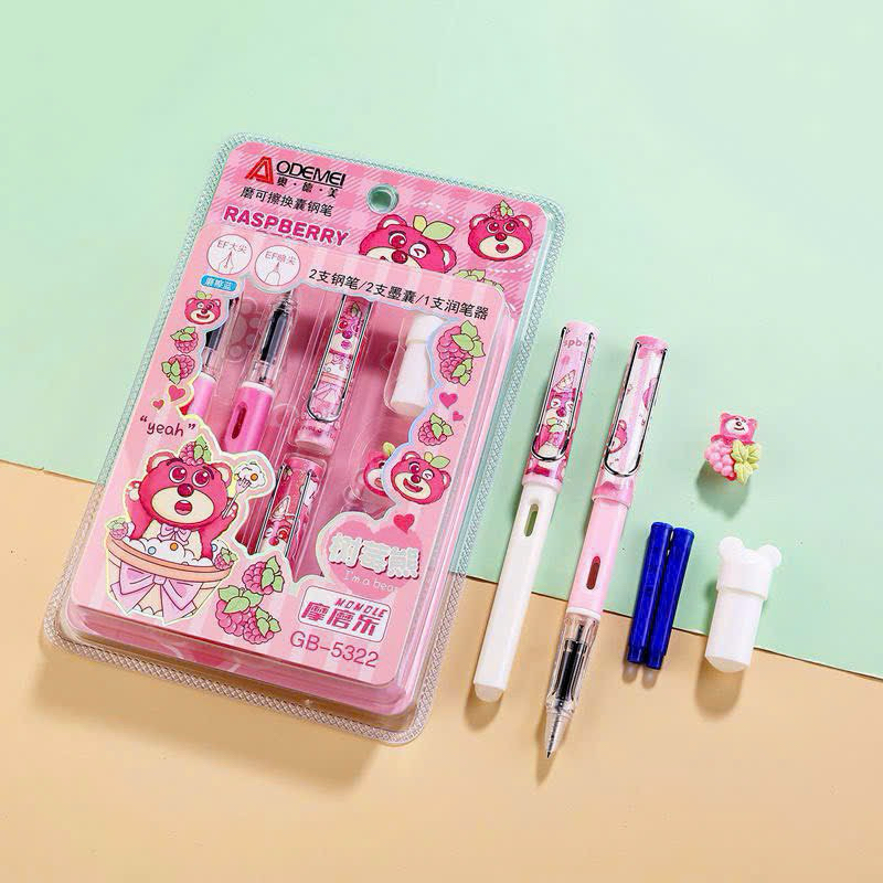 Set 2 cây Viết máy xoá được hình Gấu Dâu