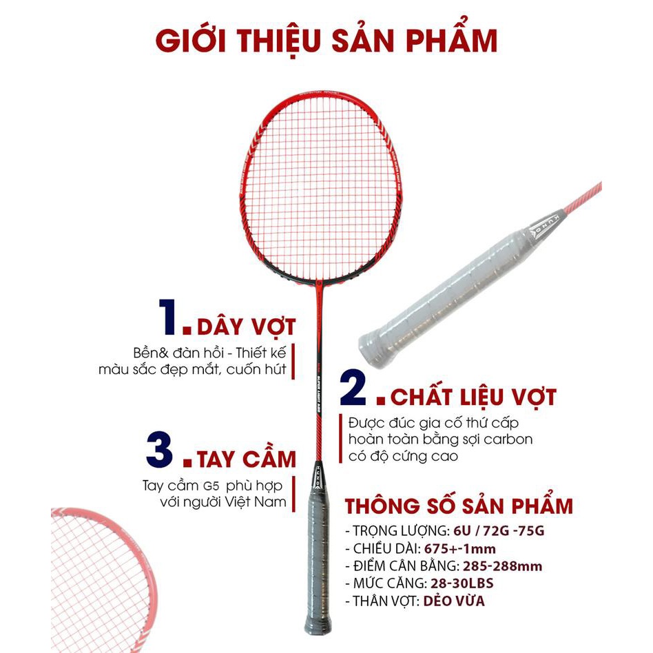 Vợt Cầu Lông Kuno Super Light K88 Công Thủ Toàn Diện, Trọng Lượng 6U Nhẹ,Trợ Lực Tốt Căng Sẵn 10kg