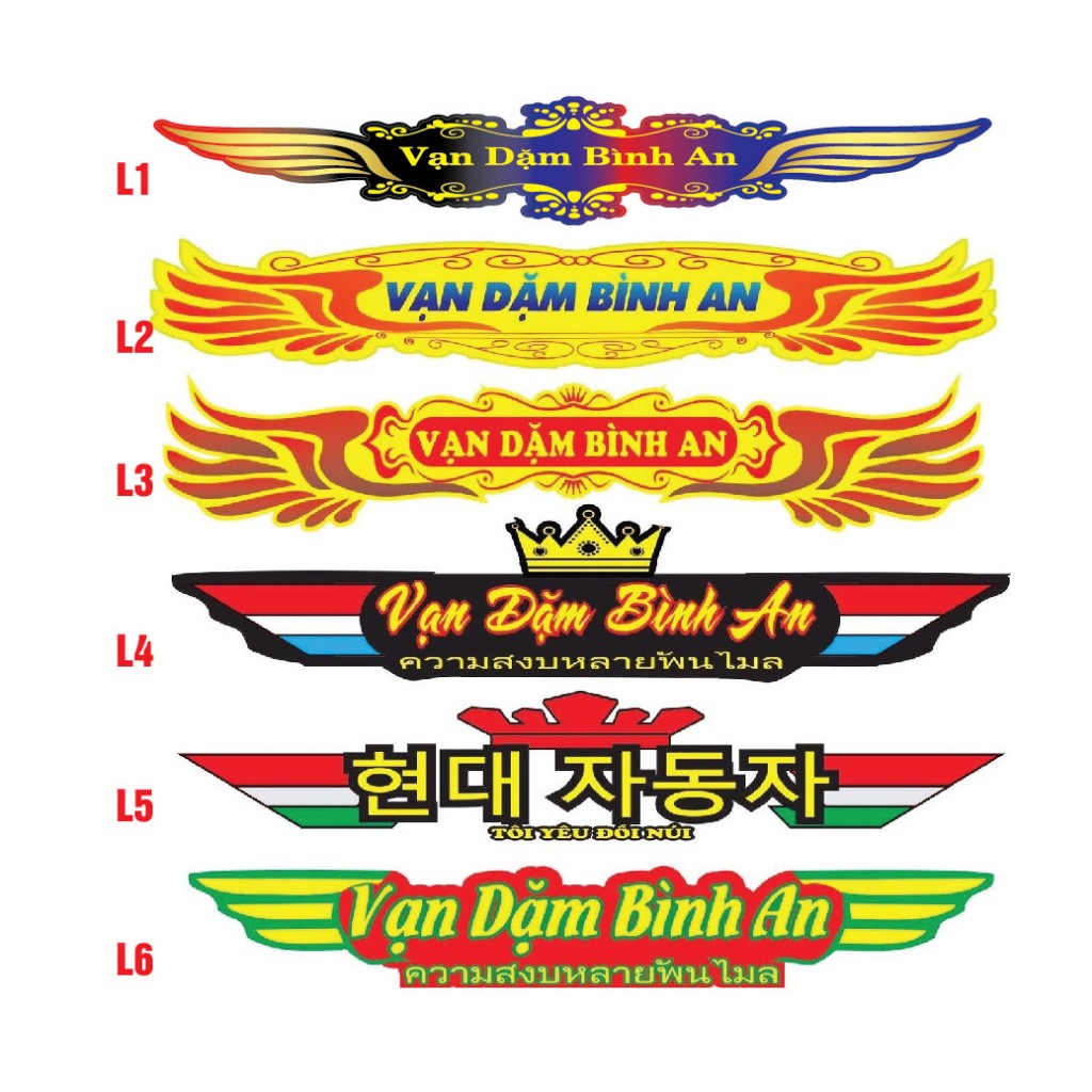 Tem Vạn dặm bình an dán xe ô tô, xe tải, xe đầu kéo,xe máy