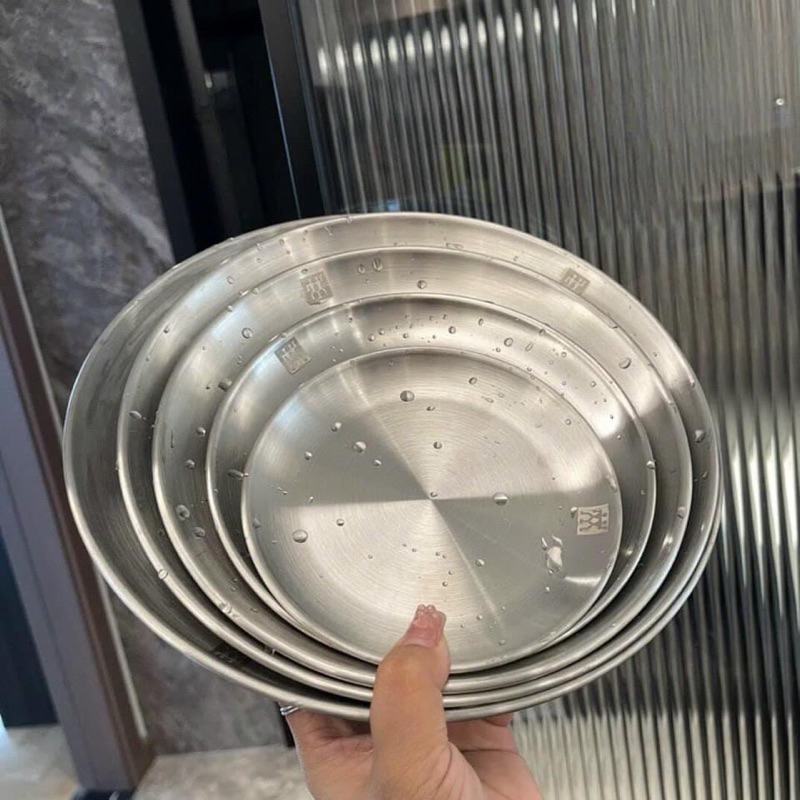 5 ĐĨA INOX MÀU BẠC ZWing ĐỰNG ĐỒ ĂN, TRÁI CÂY, ĐỒ THỜ. TTBX
