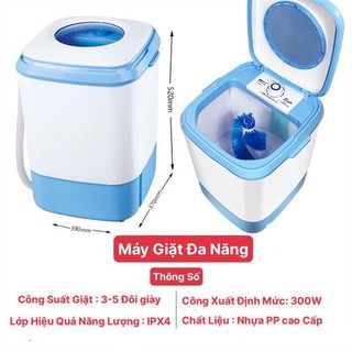 Máy Giặt Mini, Máy Giặt Giày, Dép Quần Áo Cao Cấp Có Khử Khuẩn Công Nghệ Blue Ag