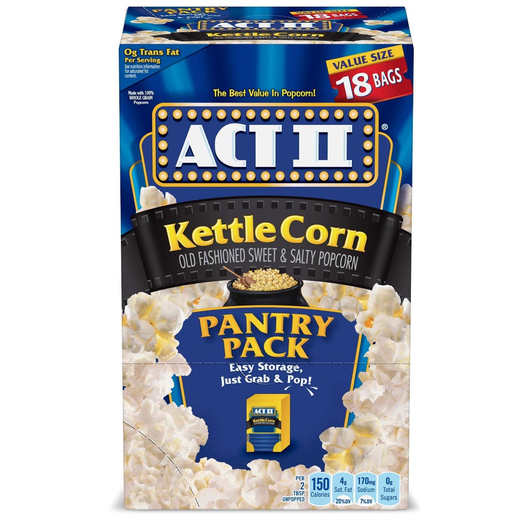 Bắp rang bơ dùng lò vi sóng Kettle Corn - Act II - 18 gói