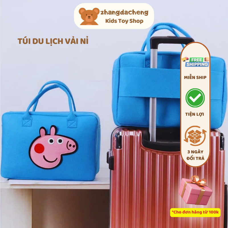 Túi du lịch bằng vải nỉ nhẹ mềm mại in họa tiết hoạt hình họa tiết dễ thương cho nữ kích thước lớn
