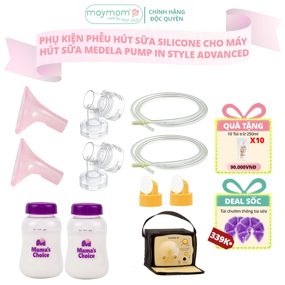 Phụ Kiện Hút Sữa Phễu Silicone Thương Hiệu Mama's Choice - Maymom, Dùng Cho Medela Pump In Style Advanced