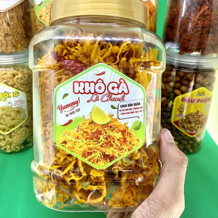 Khô Gà Lá Chanh Hủ 500g -Loại Thượng Hạng Thơm Ngon Đậm Vị