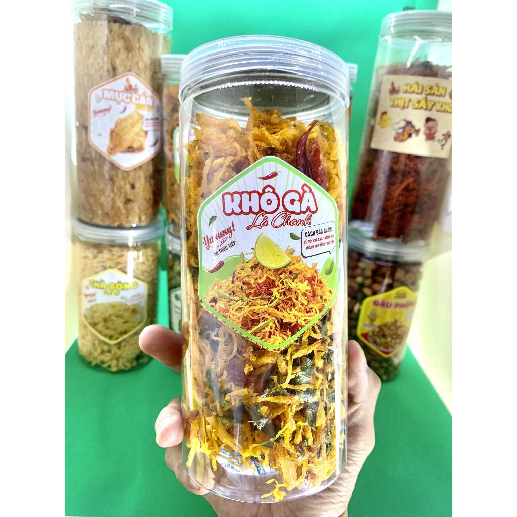 Khô Gà Lá Chanh Hủ 500g -Loại Thượng Hạng Thơm Ngon Đậm Vị